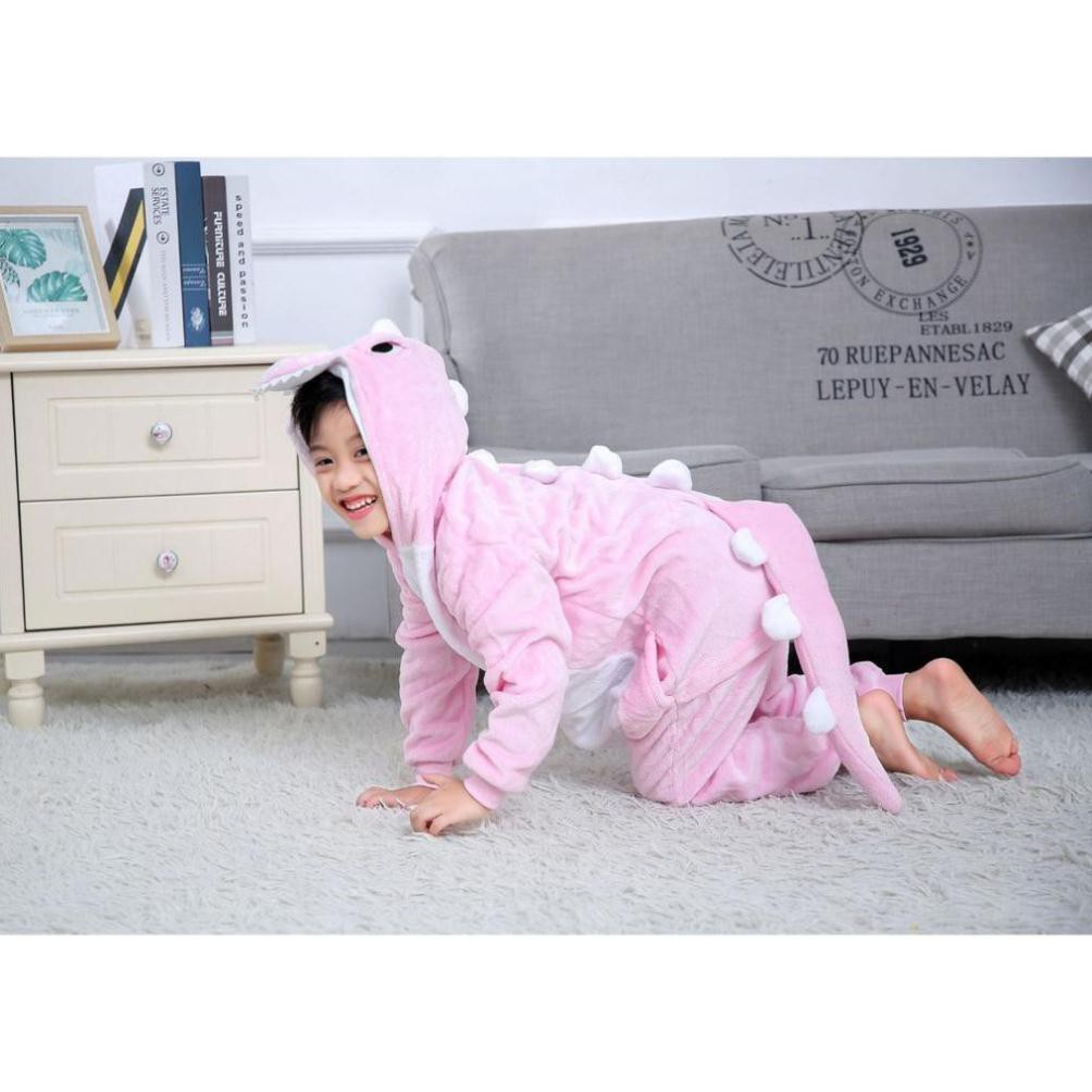 Đồ Ngủ Thú Bộ Đồ Khủng Long Hồng Liền Thân Hình Thú Cho Trẻ Em Bộ Quần Áo Khủng Long Trẻ em Mềm Mịn - hipsstore