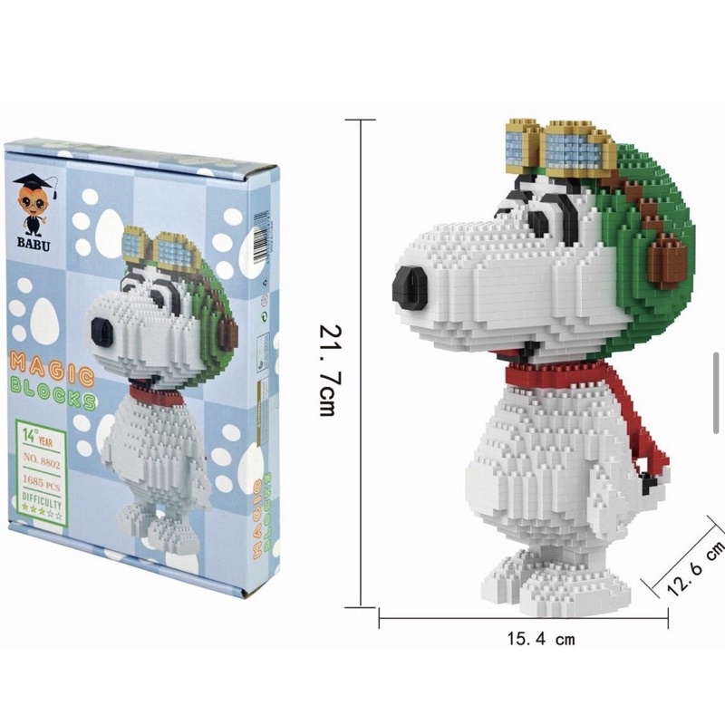 Lego chó Snoopy dễ thương size to- tự lắp ráp