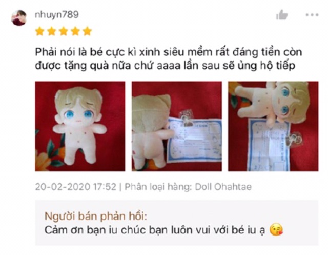 Doll Ohahtae fansite Con Bố Taehyung Tặng Kèm Quà