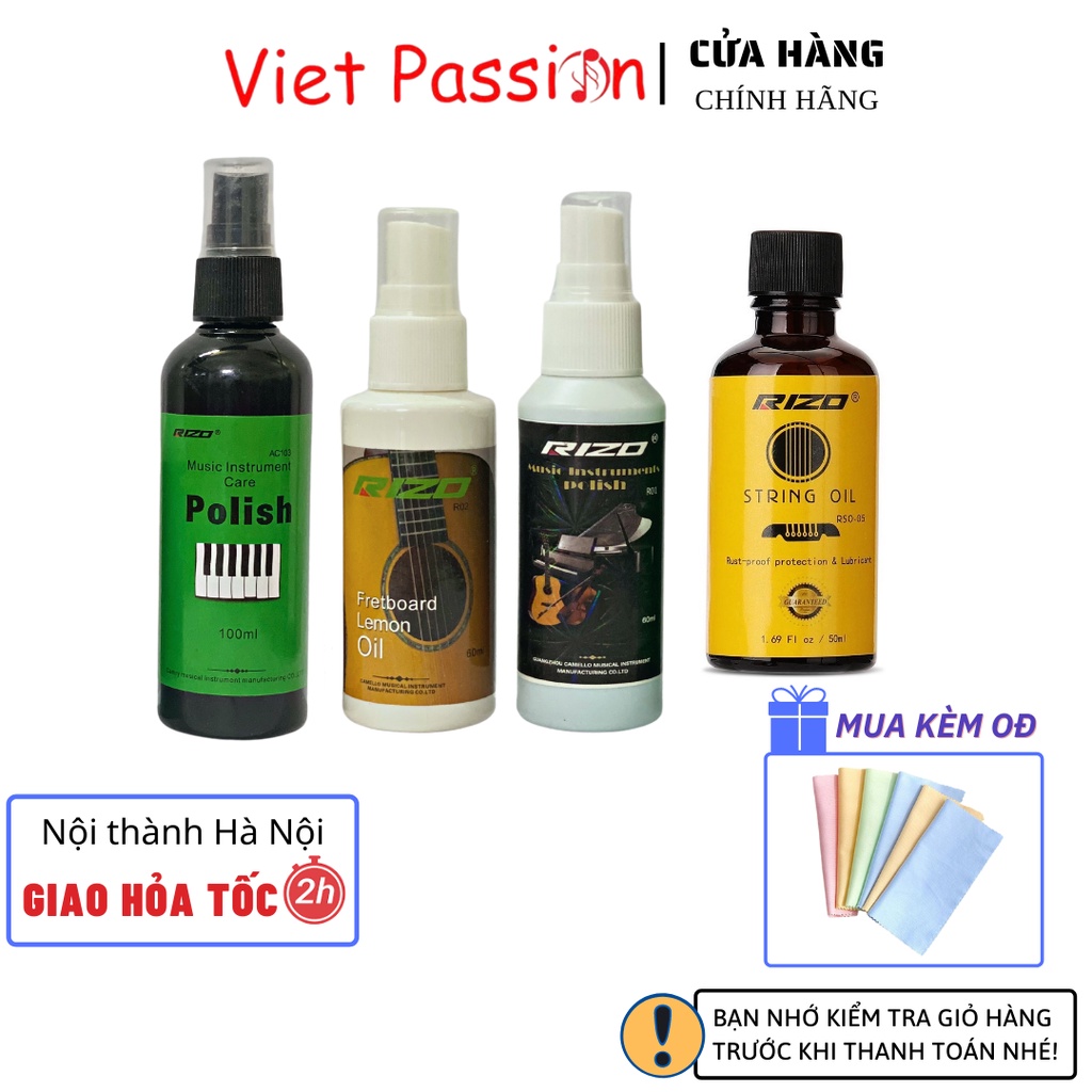 Dầu Oil chống gỉ dây đàn dầu chanh dưỡng ẩm mặt phím guitar làm sạch thùng đàn piano Rizo vietpassion