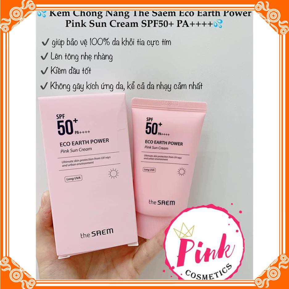 Kem Chống Nắng The Saem Eco Earth Power Sun Cream-FREESHIP TOÀN QUỐC v҉