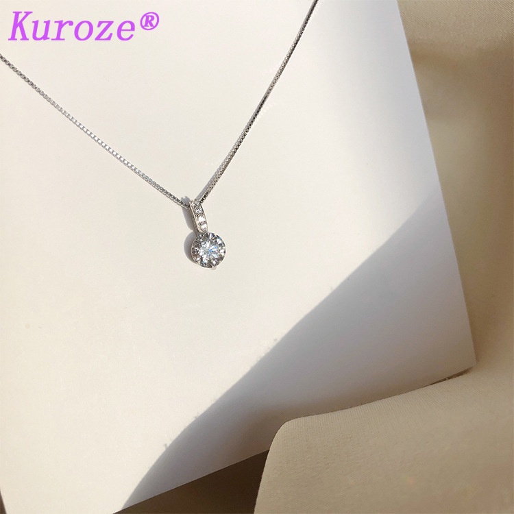 Vòng Cổ Kim Cương Trắng Giọt Nước Cổ Điển Đơn Giản