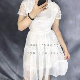 Váy ren tiểu thư nhẹ nhàng đi tiệc hay mặc trong những dịp quan trọng rất là xinh và nổi bật phong cách nhẹ nhàng xinh..
