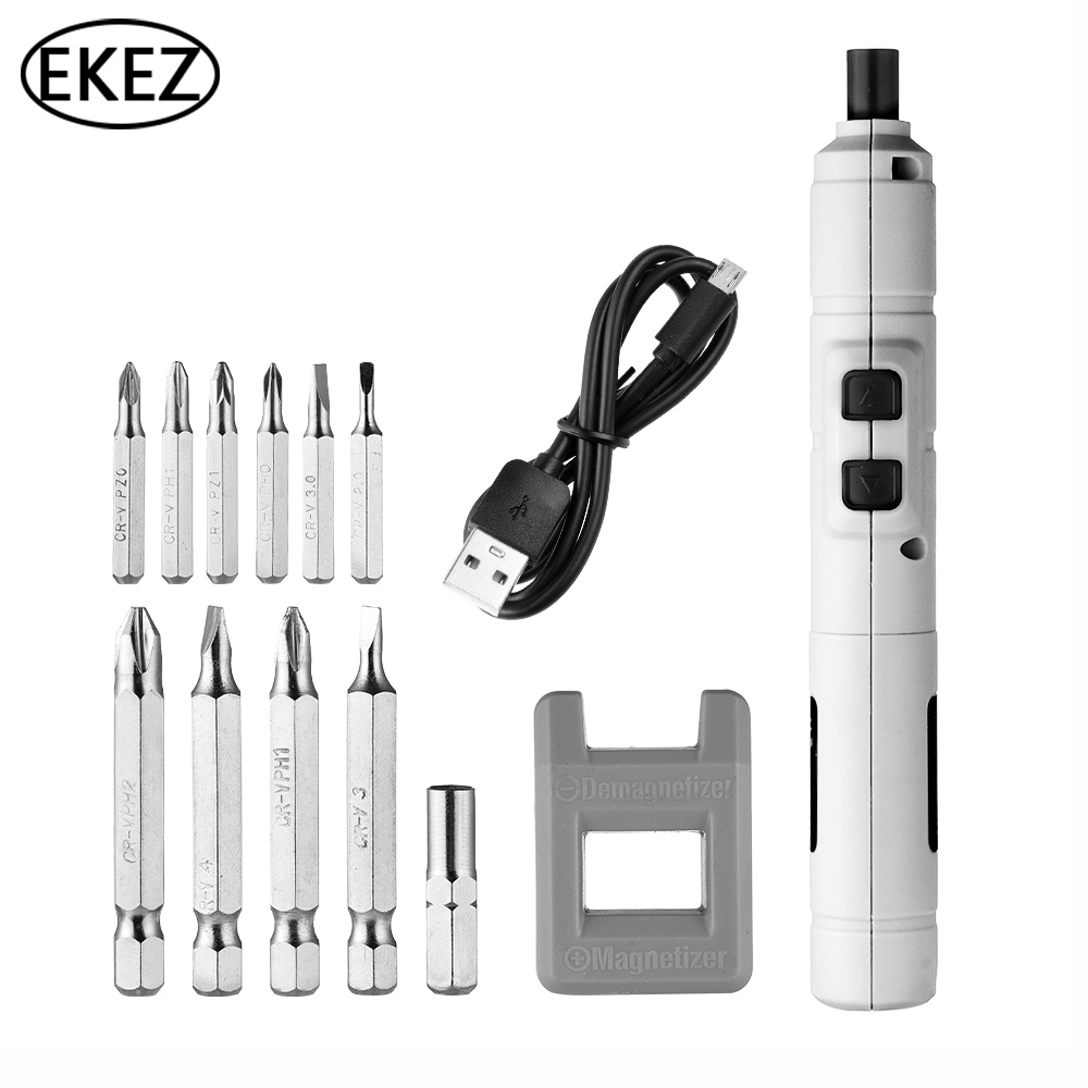 EKEZ Bộ tua vít điện chuyên nghiệp có thể sạc lại USB