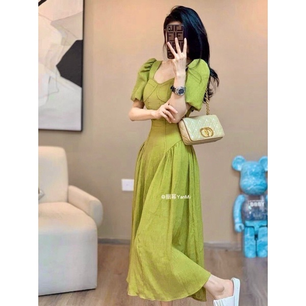 Váy tơ nhăn dáng dài đẹp