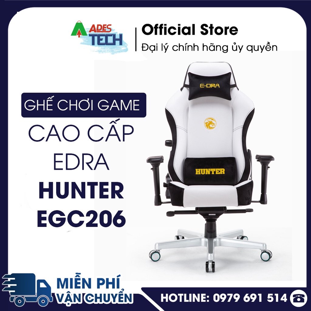 ✔️Ghế Xoay Gaming cao cấp EDRA Hunter EGC206 ✔️ Chất liệu da PU dễ dàng bảo quản✔️Bảo hành 12 tháng