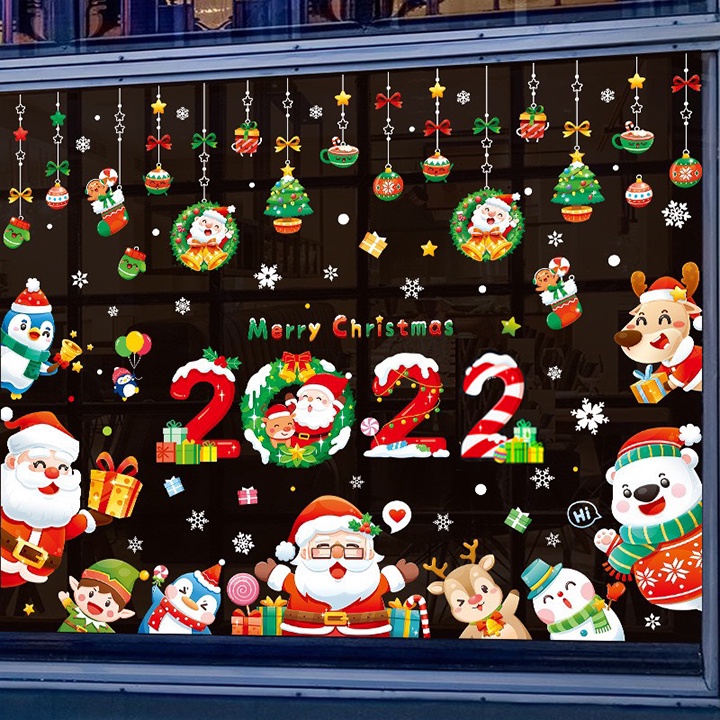 Decal dán kính giáng sinh trang trí noel 2022 TUNG DECOR KT 60*90cm nhiều mẫu sẵn keo dễ dàng bóc dính | BigBuy360 - bigbuy360.vn