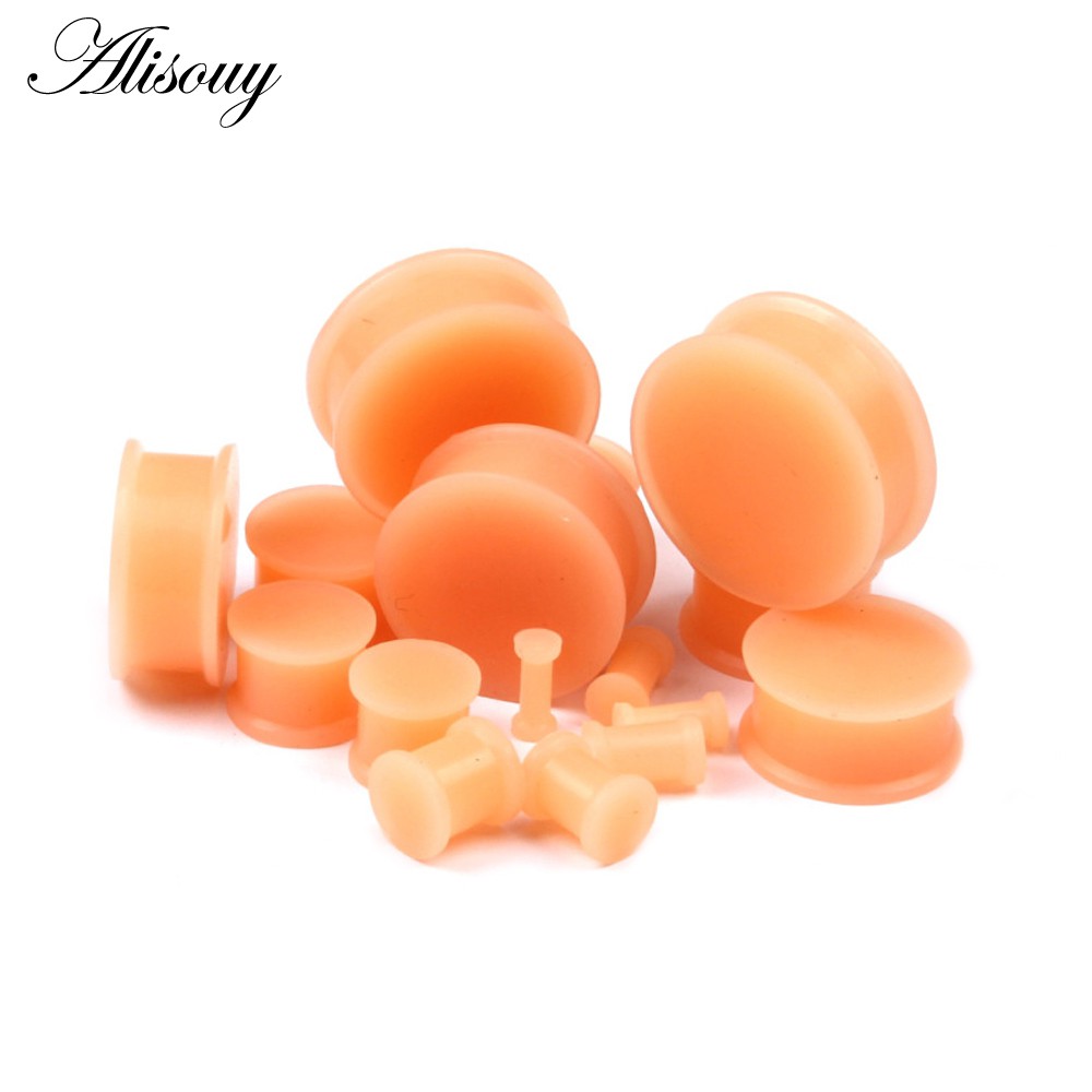 Alisouy Set 2 Nút Silicon Bịt Lỗ Xỏ Khuyên Tai Bằng silicone Dẻo
