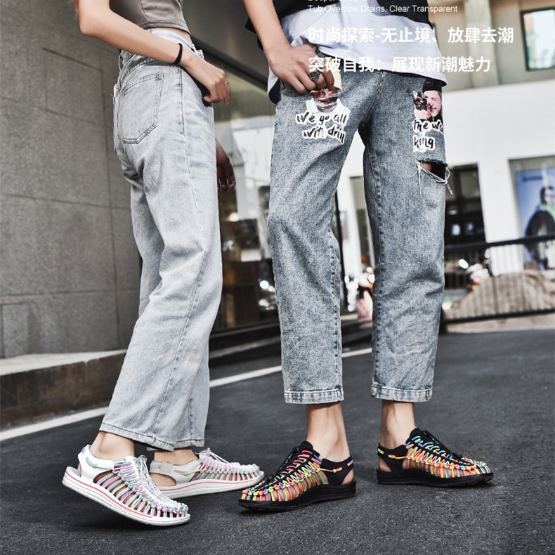 Giày sandal thể thao đan thủ công thoáng khí chống trượt cho nam và nữ