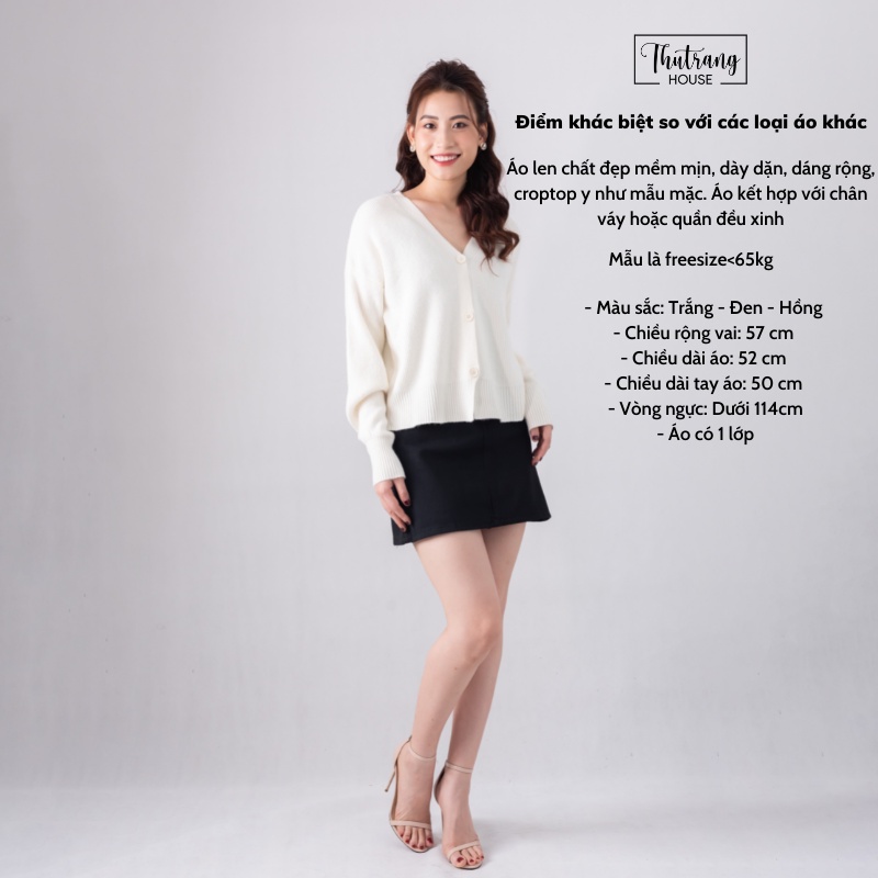 Áo cardigan len tăm mịn khoác ngoài cao cấp croptop cổ tim V dệt kim kiểu Hàn Quốc MSP430