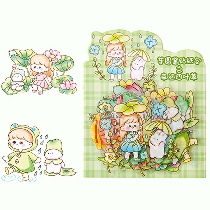 Miếng Dán Trang Trí Sổ Tay Chống Thấm Nước Hình Lá Bài Taro Dễ Thương