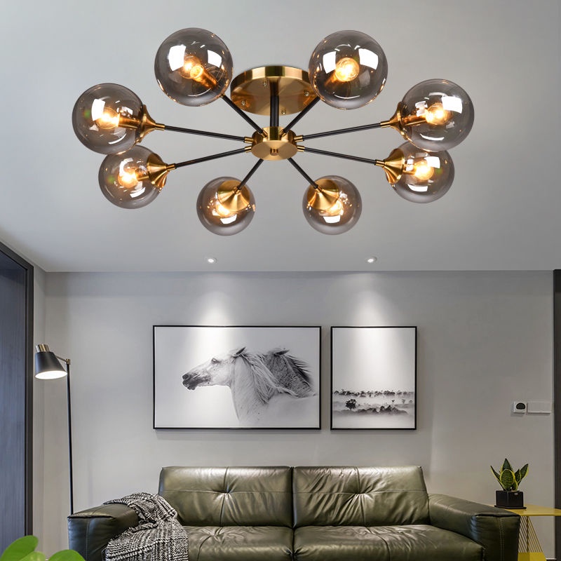 IKEE GiảN BàN ĂN Rang Trí PhòNg KháCh Led BắC ÂU Thủy Tinh Đèn Chùm Phòng Ngủ Đèn Ốp Trần Đèn Trần Hiện Đại