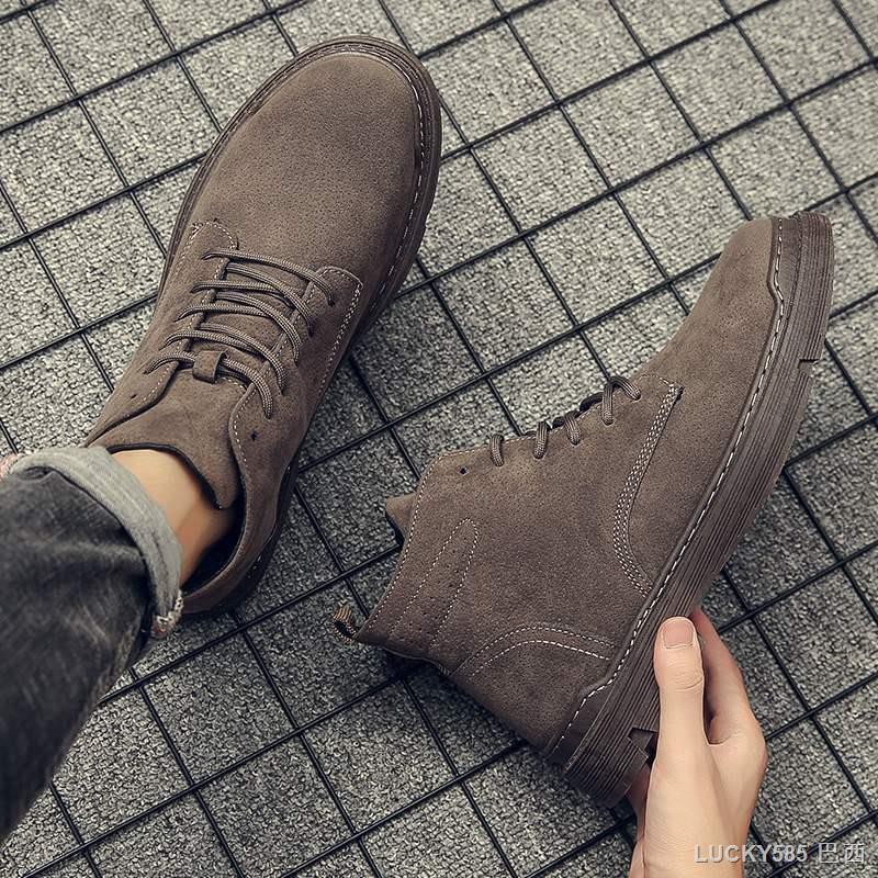 Giày thể thao cổ cao phong cách Retro Hàn Quốc cho nam