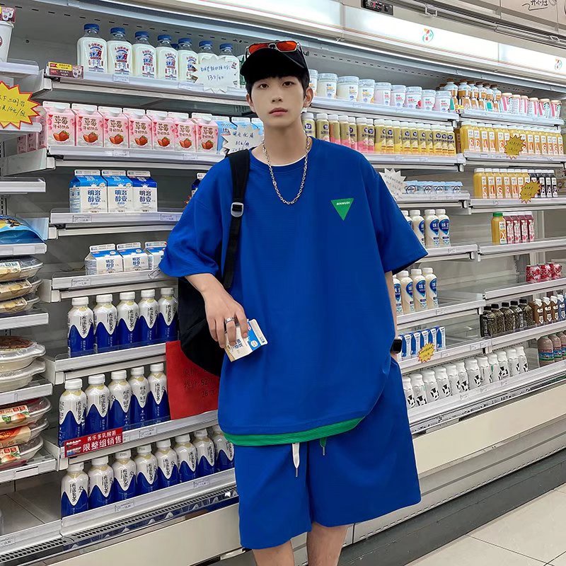 Bộ Đồ Nam Hai Mảnh Áo Tay Ngắn Quần Ngắn Màu Trơn Có Dây Rút Thời Trang Dành Cho Cặp Đôi Bigsize Form Rộng đồ bộ thể thao nữ
