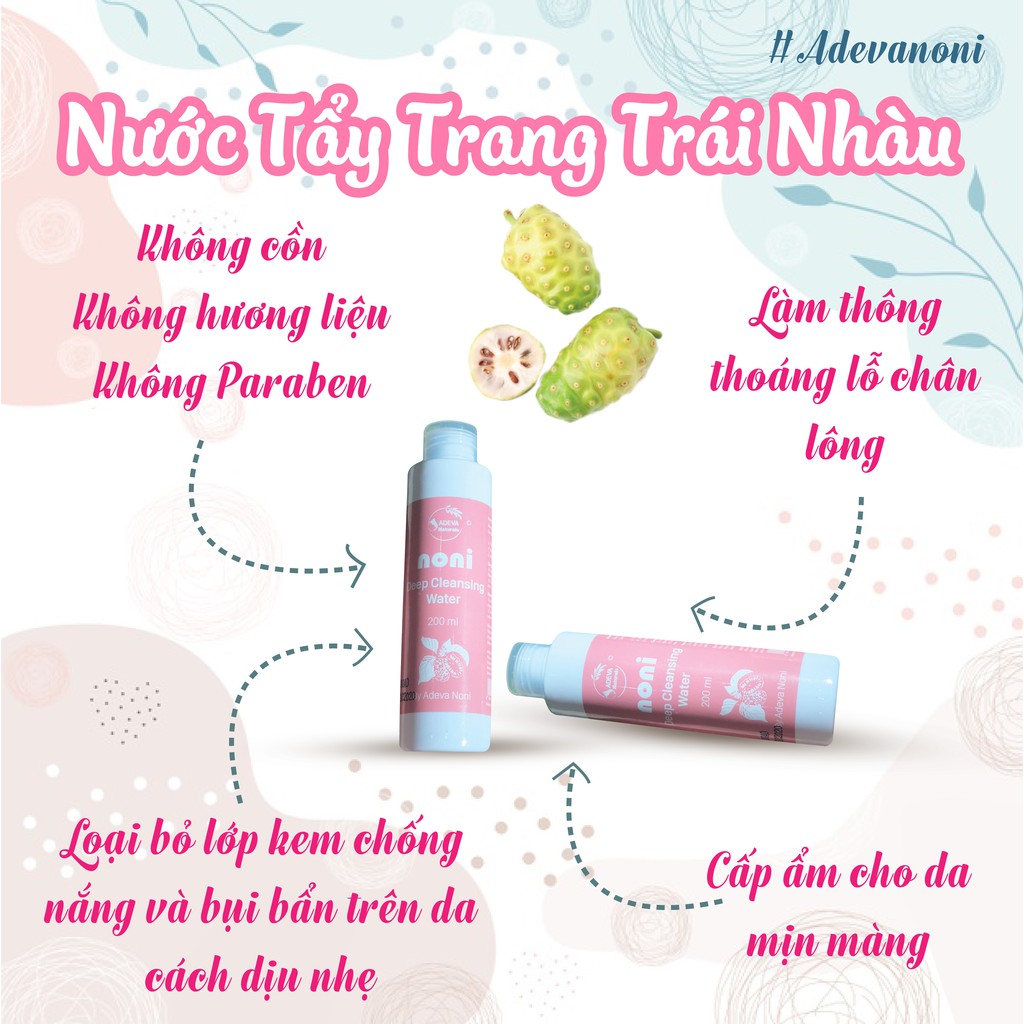 Nước Tẩy Trang ⚡FREESHIP⚡Làm sạch dịu nhẹ, an toàn cho cả da mụn nhạy cảm 230 ml - Adeva Noni