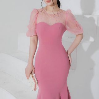ĐẦM BODY ĐUÔI CÁ TAY PHỒNG PHỐI LƯỚI