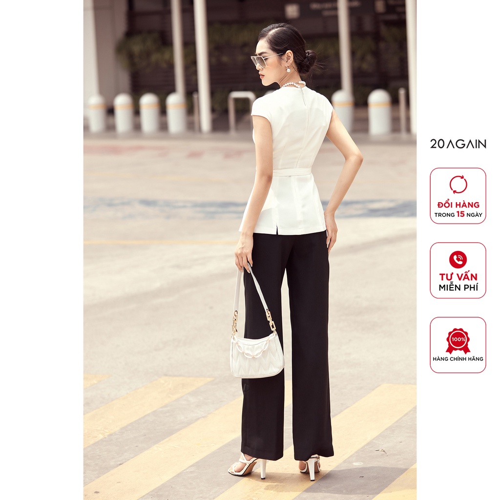 Áo sơ mi nữ cụp ngực đai eo 20AGAIN , thiết kế cao cấp ASA2327