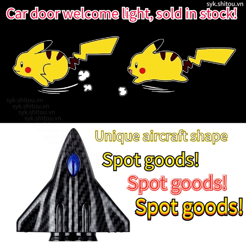 🎀Charge via USB🎀 Pikachu Đèn Led chiếu cửa họa cho xe hơi Đèn chiếu laser Đèn cửa an toàn không dây gắn cửa xe hơi hình phim hoạt hình bingdundun | BigBuy360 - bigbuy360.vn