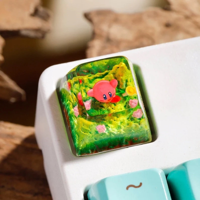 Nút bàn phím cơ kirby.Keycap resin kirby.Keycap artisan