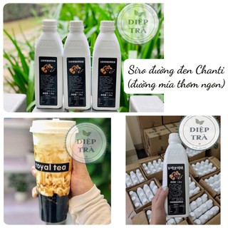  Siro Đường Đen Chanti  nắp trắng  1.3kg  Làm sữa tươi trân châu đường đen thanh thanh vị đường mía  