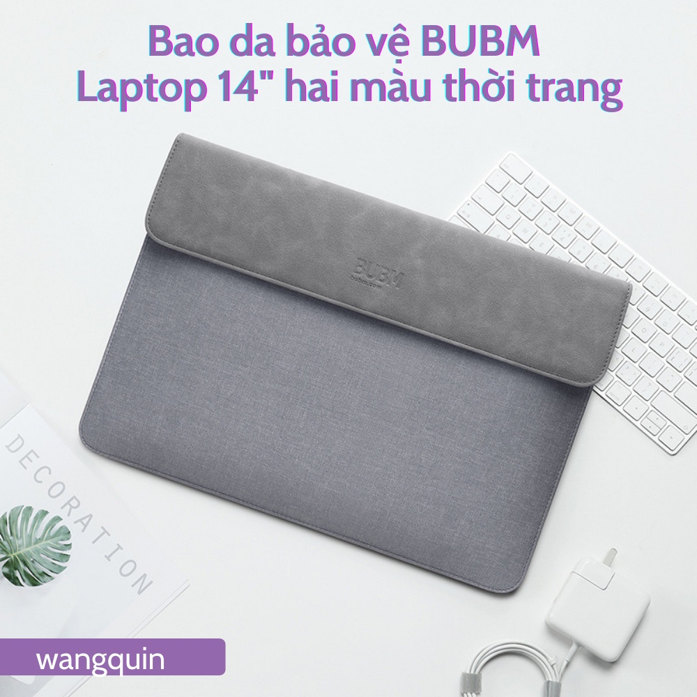 Bao Da PU bảo vệ Vỏ chống sốc Case Laptop Macbook BUBM 13-13.3-14 inch đủ màu thời trang Bao Da Đựng Máy Tính