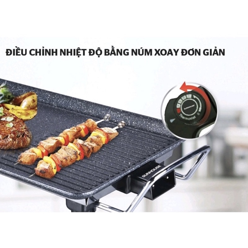 Bếp nướng điện Sunhouse SHD4607 không khói tiết kiệm điện năng 1500W - Bảo hành 12 tháng