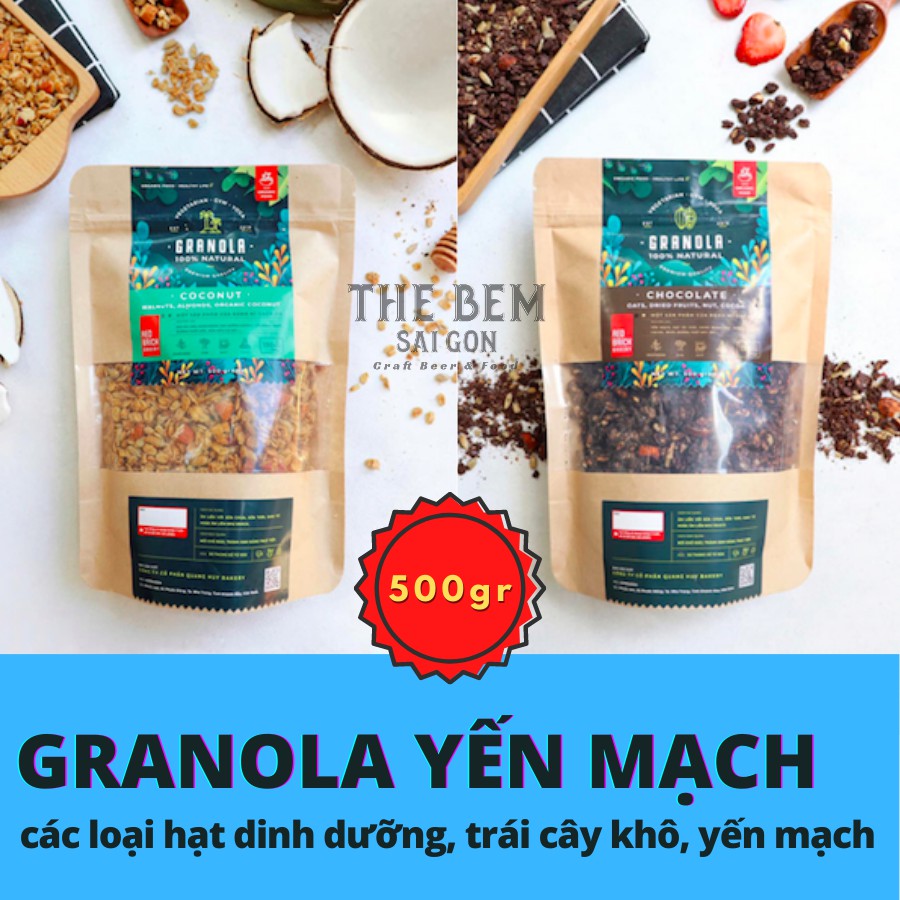 Granola nguyên hạt eat clean 500gr | Bánh mì GẠCH ĐỎ