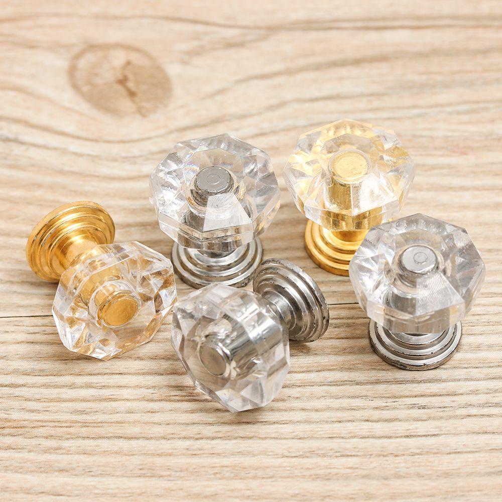 PISTA Set 10 Tay Nắm Cửa Trong Suốt Hình Dạng Độc Đáo Trang Trí Nhà Cửa