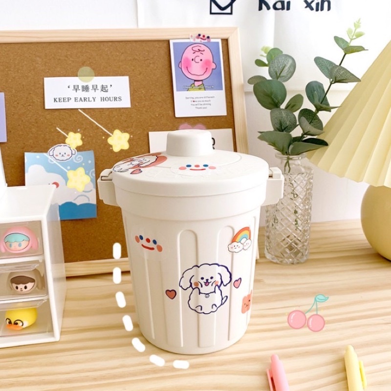 TẶNG STICKER Thùng rác mini,hộp đựng bút bàn học siêu xink