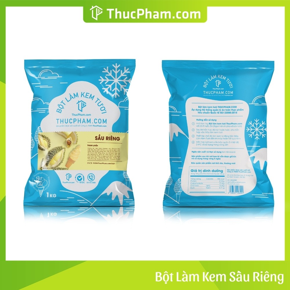 Bột Làm Kem Tươi THUCPHAM.COM Vị Sầu Riêng - 1kg - Công Thức Độc Quyền Hương Vị Mới, Không Gắt, Không Hắc