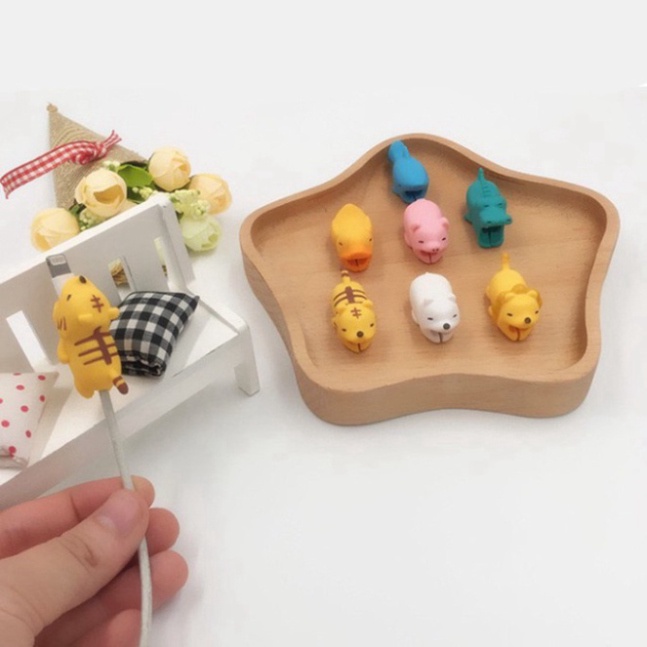 Thú Bảo Vệ Cáp Sạc, Nút Dây Tai Nghe Hình Thú Hàng Chuẩn Đẹp Nhiều Mẫu Giao Ngẫu Nhiên