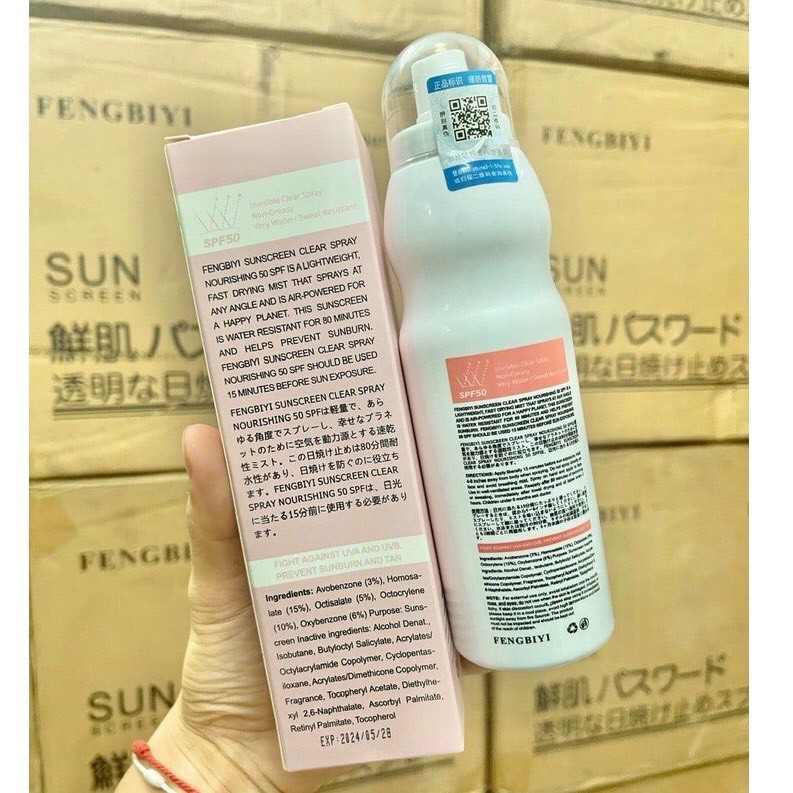 Kem Chống Nắng Nhau Thai Cừu Fengbiyi Sun Screen SPF 50 220ml Chính Hãng Nhật Bản (Chai dạng xịt)