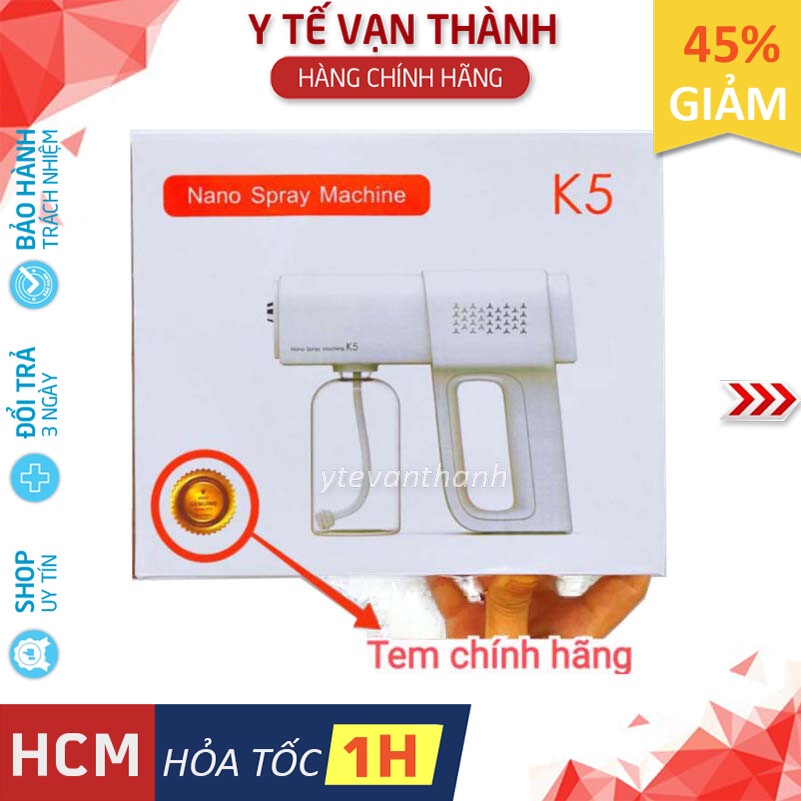 ✅ [BẢO HÀNH] Máy Phun Sương Nano Khử Khuẩn Cầm Tay- K5 Atomizer -VT0340