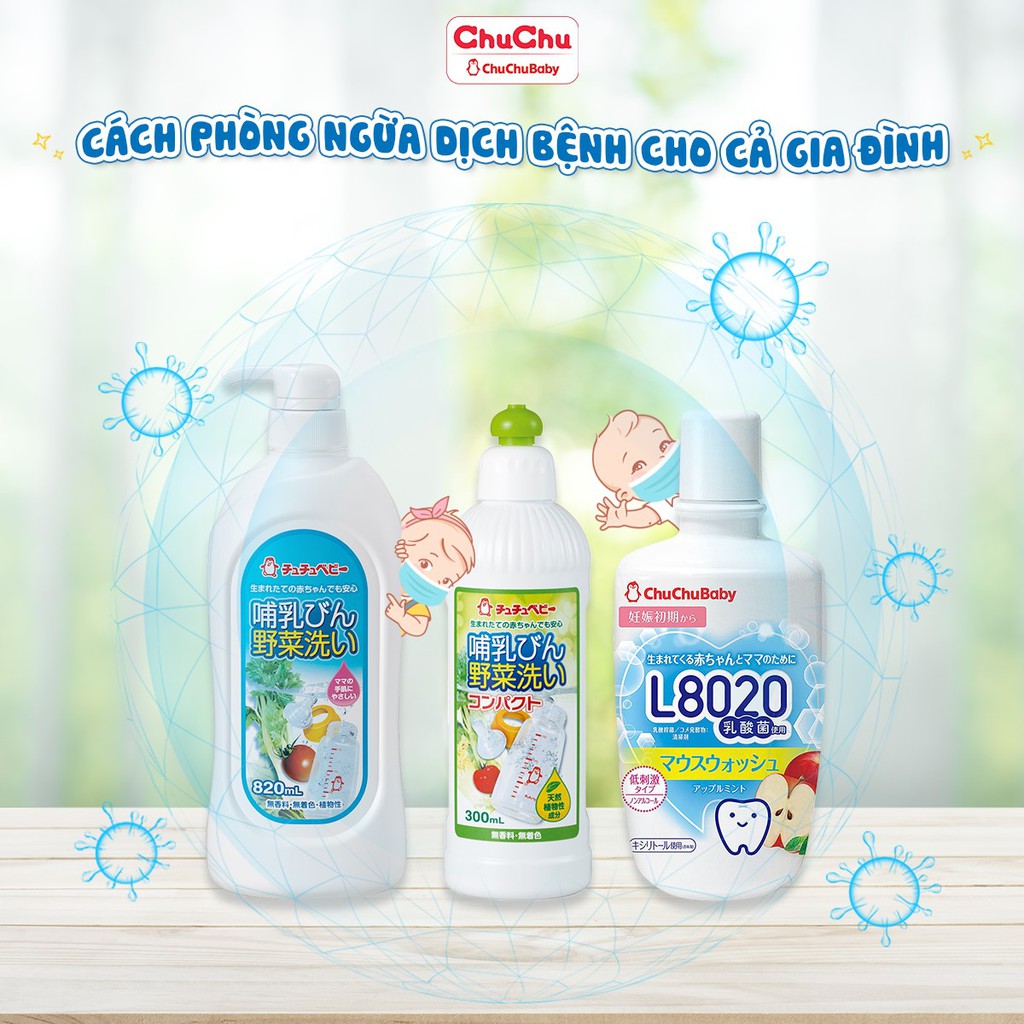 Bộ chăm sóc răng miệng : nước súc miệng L8020 + viên ngậm lợi khuẩn L8020 Chuchu Baby chính hãng [Chuchu Baby]