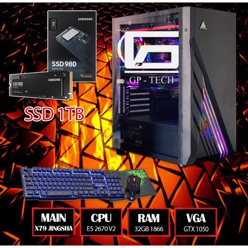 MÁY BỘ PC E5 2670 V2/RAM 32GB/SSD 1TB/GTX 1050 Full Game - Đồ họa