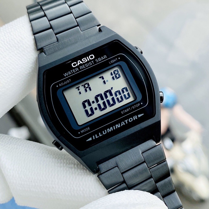 Đồng hồ điện tử couple nam nữ dây thép Casio Standard B650 B640 Black