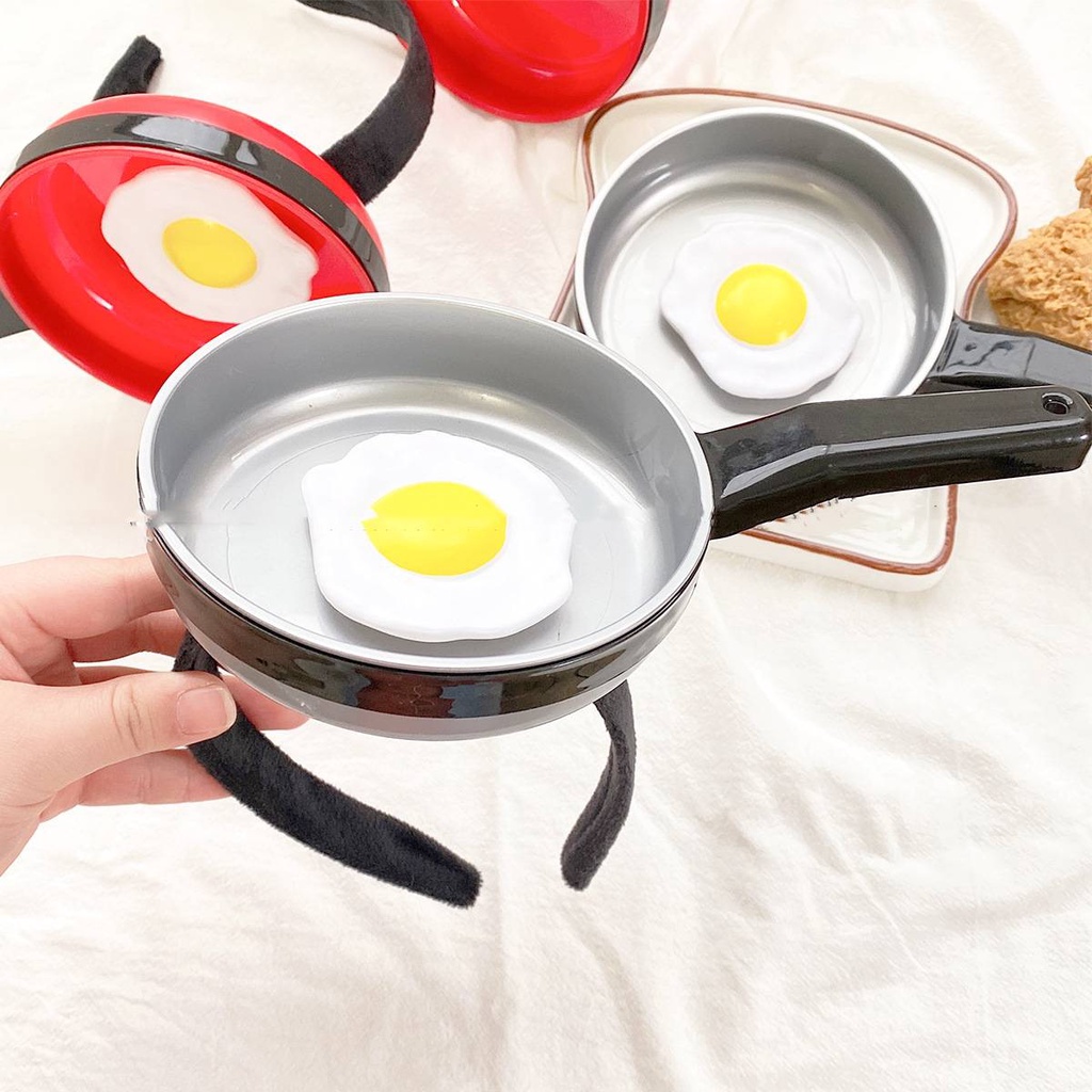 Băng đô trang trí hình chảo chiên trứng làm phụ kiện chụp ảnh