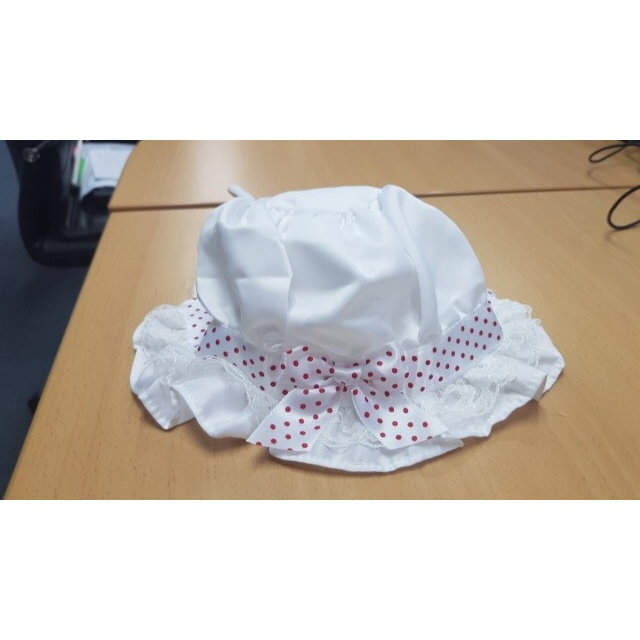 Nón Bèo Cho Bé Gái Sơ Sinh Họa Tiết Viền Bi - CÓ HÌNH THẬT [ CAM KẾT HÀI LÒNG 100% ]