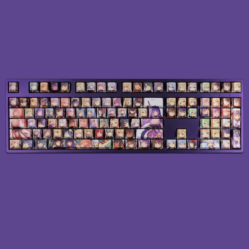 Genshin Impact Keycap Cherry Profile Anime Truyền ánh sáng PBT DYE SUB Bàn phím cơ keycaps
