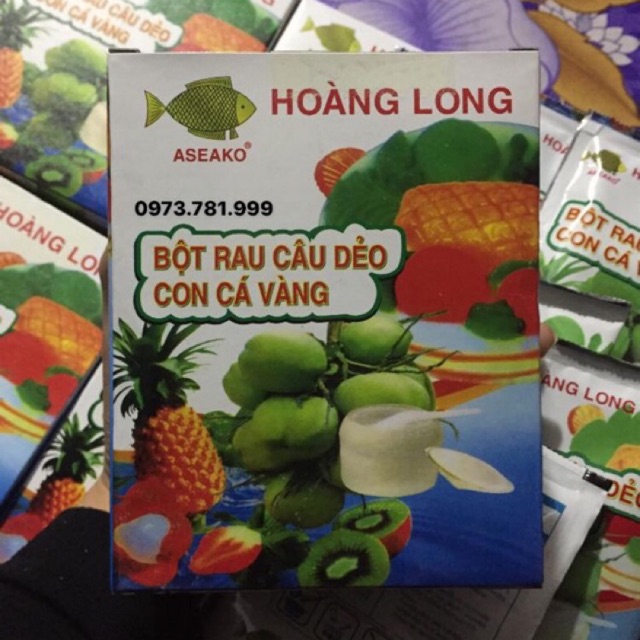 1 hộp thạch rau câu dẻo con cá vàng hộp 12 gói