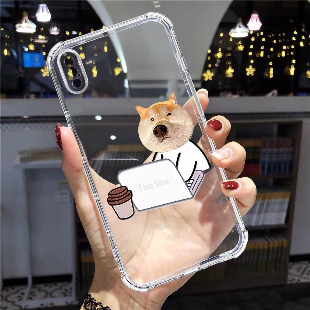 Ốp lưng iphone chống sốc thú cưng hài hước ốp đôi cho iphone 11 13 pro max 12 14 pro max plus mini x r s max 6 s 7 8 plu