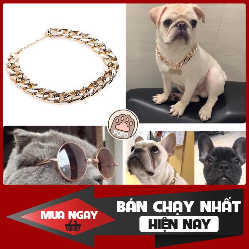 Đủ Size - Vòng cổ mạ vàng cho chó mèo siêu cool ngầu 0