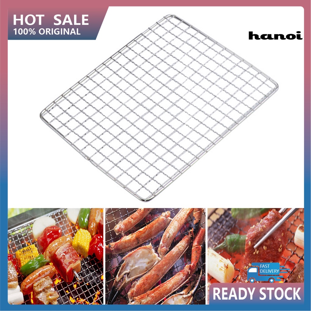 Vỉ Nướng Bbq Hình Vuông Bằng Thép Không Gỉ Tiện Dụng Mang Theo Du Lịch