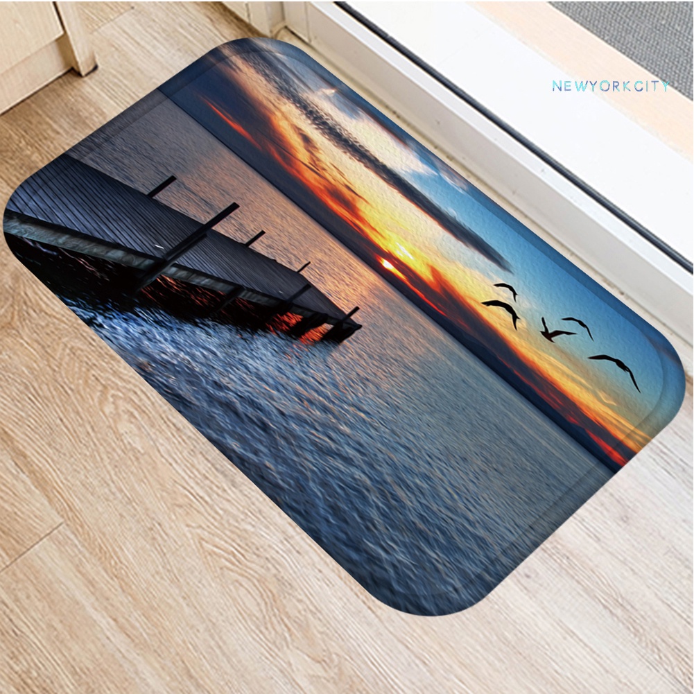 Thảm Chùi Chân Chống Trượt Họa Tiết Cây Cầu / Đại Dương Độc Đáo