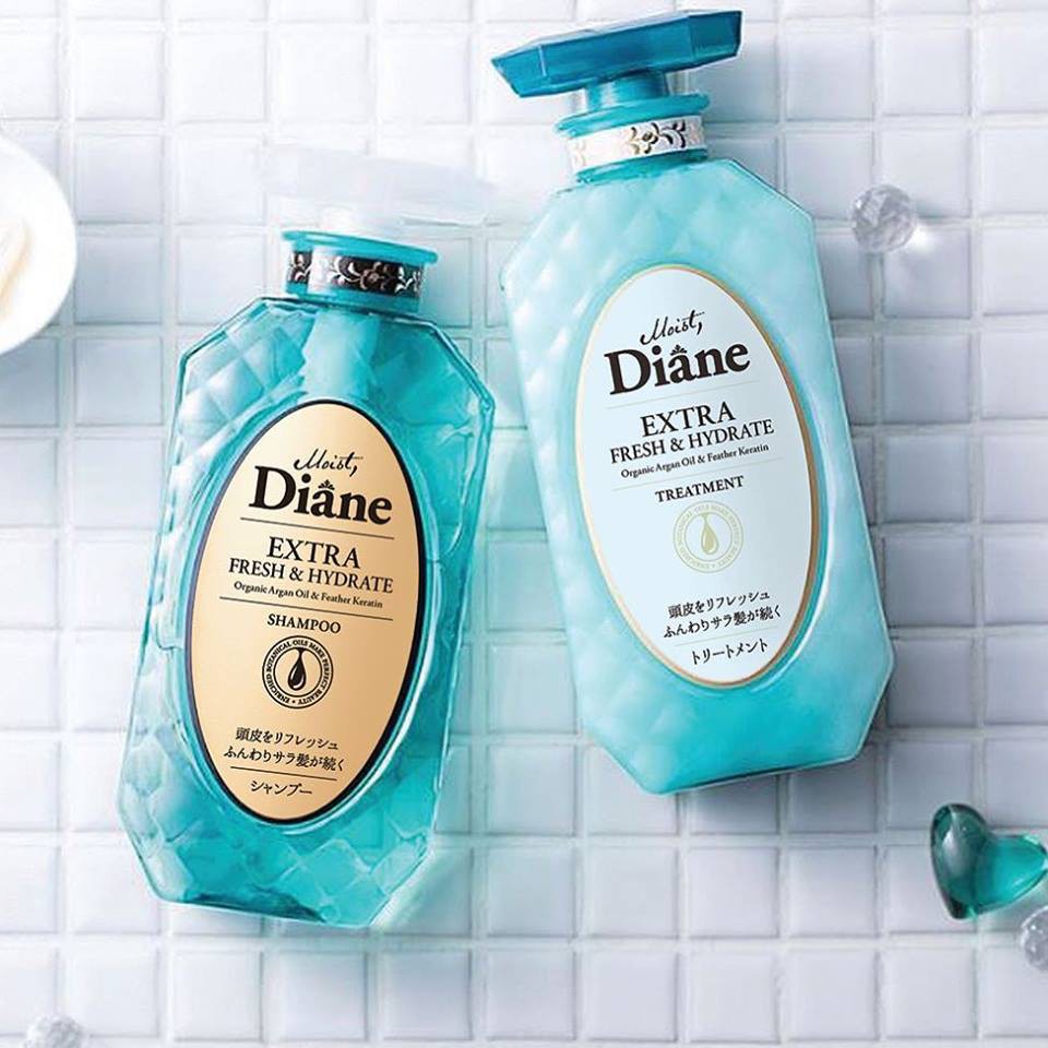 Dầu Gội Dầu Xả Cao Cấp Dành cho tóc bết dính, da đầu nhờn, nhiều dầu Moist Diane Extra Fresh & Hydrate 450ml