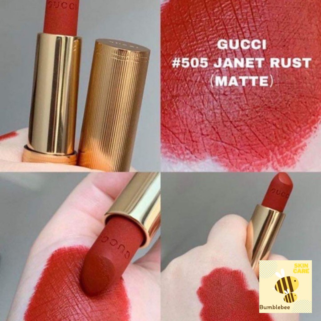 (AUTH) Son Gucci Matte màu 505 Đỏ Đất