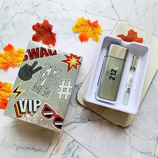 Set Nước hoa Nam CH 212 Vip Men 100ml - Mẫu hộp mới màu bạc - Nam tính, mát mẻ