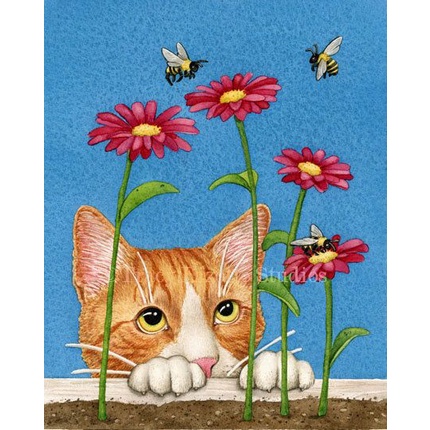 Set tranh đính đá 5D DIY họa tiết chú mèo nhiều kiểu tùy chọn đáng yêu kích thước 30x40cm dùng trang trí nhà cửa