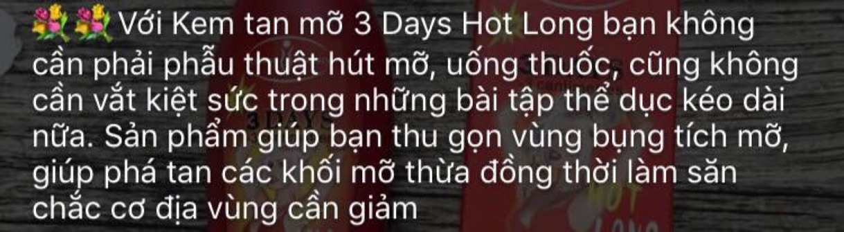 KEM TAN MỠ BỤNG 3 Days Hot Long