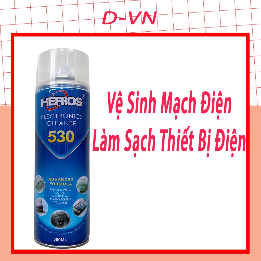 Chai xịt vệ sinh bo mạch điện tử - Vệ sinh jack cắm, chân cắm tiếp xức điện HERIOS xuất khẩu Châu Âu D_VN